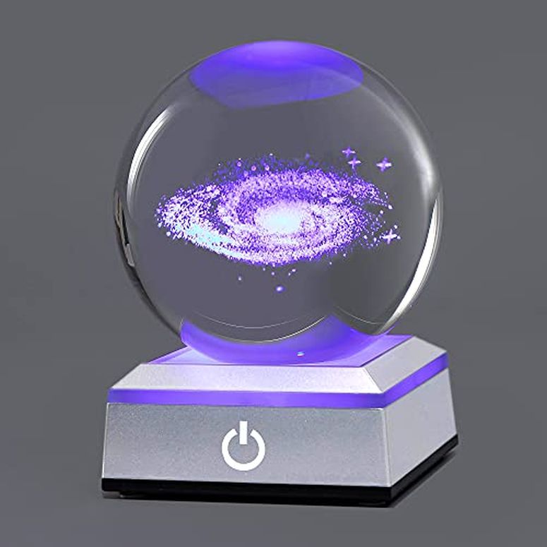 3D クリスタルボール ガラス玉 置物 hochance 3D Galaxy Crystal Ball Multicolor Nightlight Decolamp Christmas Day Gifts Ideas for Boyfriends Husband Him Science Space Astronomy Unive…