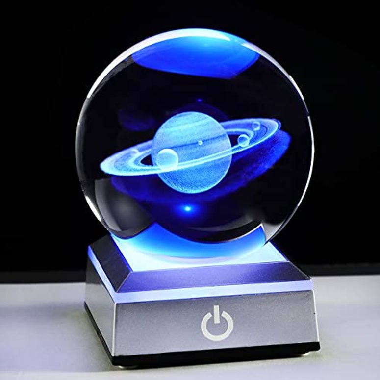 3D ꥹܡ 饹 ʪ Ornalrist 80mm 3D Engraved Saturn K9 Crystal Ball ...