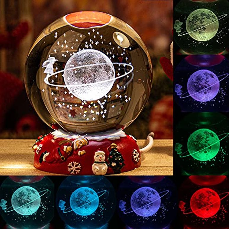 3D ꥹܡ 饹 ʪ GIMURM 3D Crystal Ball Light, LED Display Base,RGB NIght Light Decolamp,16 Colors, Cool Space Lamp, Funny Night Light, Warm Light,...