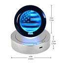 3D クリスタルボール ガラス玉 置物 3D American Flag Crystal Ball with LED Multicolor Nightlight Decolamp Base，Gifts God Bless The World Gifts Independence Anniversary Birthday Christmas Decor (3.15 inch, 3D USA Flag) 【並行輸入品】