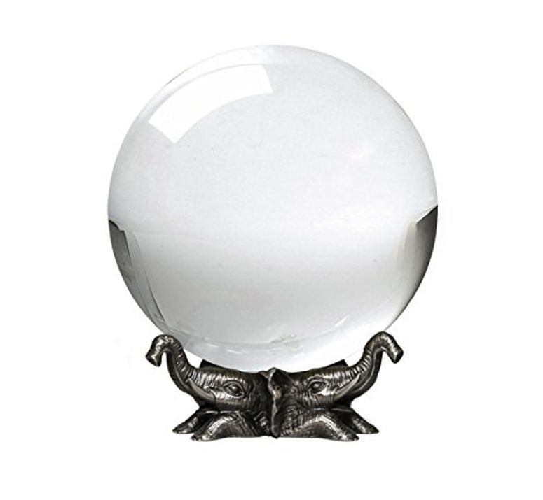 3D ꥹܡ 饹 ʪ Amlong Crystal 8 inch (200mm) Clear Crystal Ball with Elephant Stand ¹͢ʡ