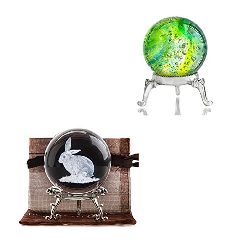 3D クリスタルボール ガラス玉 置物 KRISININE 60mm 3D Crystal Ball with Stand and Natural Chakra Healing Crystals Sphere Gemstones Ball 【並行輸入品】