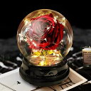 ガラスドーム 花 バラ ローズ Beauty and The Beast Rose Gift for Women Flower Gifts,Artificial Flower Rose Light Up Rose in A Glass Dome,Women Gifts for Her,Valentines,Anniversary 【並行輸入品】