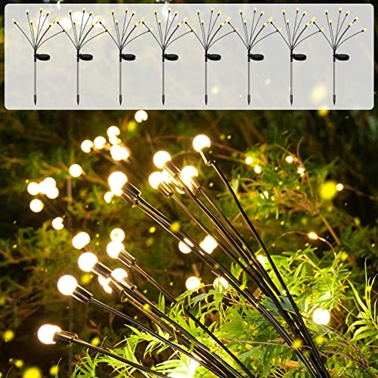 LEDソーラーライト ソーラーパワー ガーデンライト 花 フラワー mopha Solar Garden Lights, 8 Pack Swaying Solar Lights Outdoor Waterproof, Solar Firefly Lights Decorative with High Flexibility Iron Wire & Heavy Bulb Base, for Outdoor, 