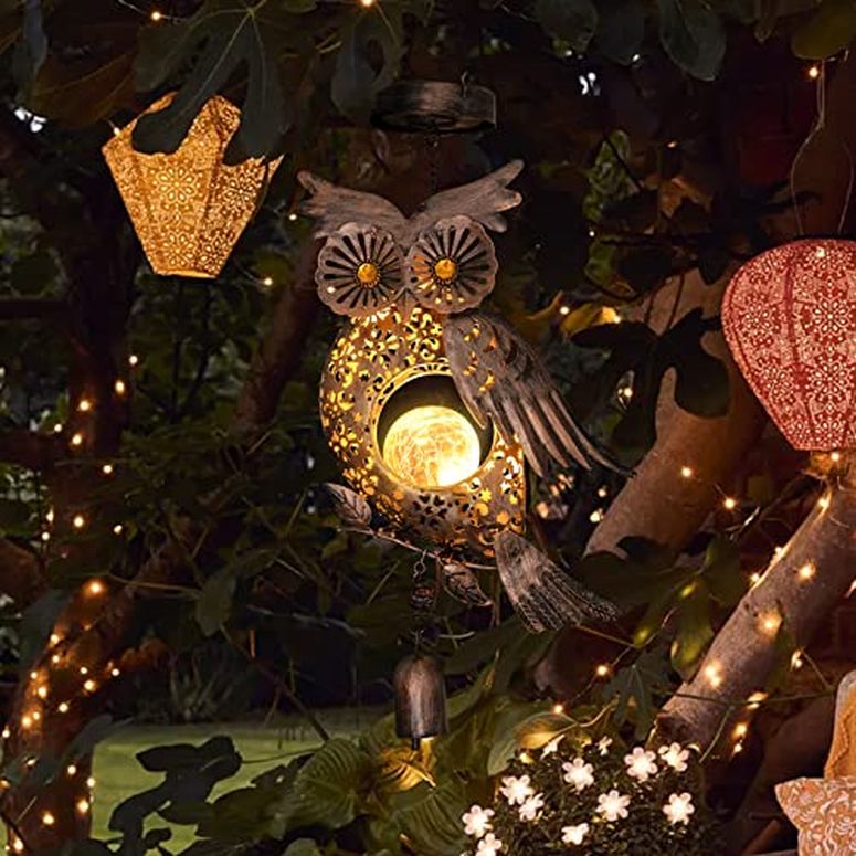 LEDソーラーライト ソーラーパワー ガーデンライト Solar Wind Chimes Outdoor Owl Hanging Lanterns Decor Solar Lights for Outside Garden Yard Art Unique Valentine's Day Gift Mother's Gifts Birthday Gifts 【並行輸入品】 2