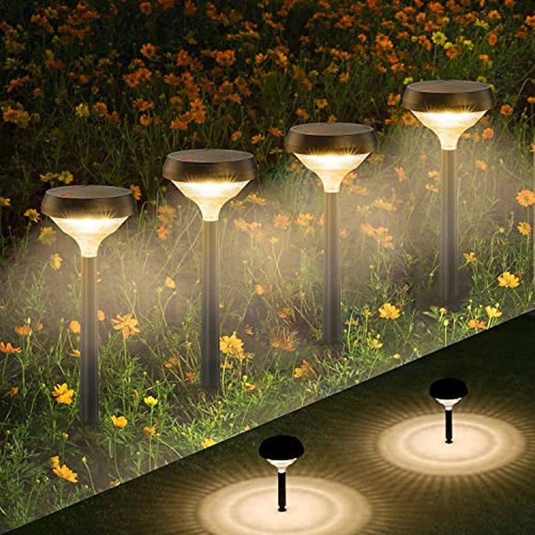 LEDソーラーライト ソーラーパワー ガーデンライト Linkind Solar Pathway Lights 8 Pack, Warm White Bright Solar Lights Outdoor Waterproof, Solar Garden Lights Adjustable Landscape Path Lights for Patio Walkway Yard Driveway Backyard D 