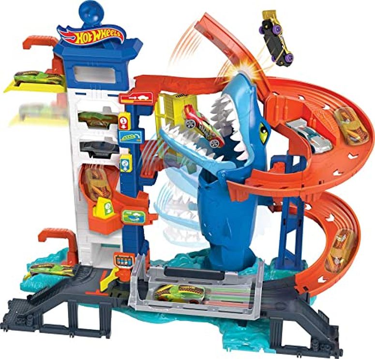 ホットウィール モンスタートラック ダウンヒルレース プレイセット Hot Wheels City Shark Escape Playset, with 1 Hot Wheels Car, Nemesis-Based Track Play, Connects to Other Sets, Toy for Kids 4 Years Old & Older 【並行輸入品】