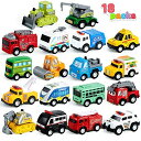 ホットウィール モンスタートラック ダウンヒルレース プレイセット JOYIN 18 Piece Pull Back City Cars and Trucks Toy Vehicles Set Model Car, Friction Powered Die-Cast Cars for Toddlers, Boys, and Girls’ Educational Play, Easter Baske 【並行輸入品】