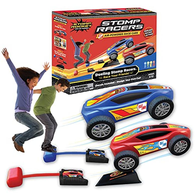 ホットウィール モンスタートラック ダウンヒルレース プレイセット Stomp Rocket Original Stomp Racers Dueling Car Launcher for Kids - 2 Race Cars, 2 Launch Pads - Perfect Toy and Gift for Boys or Girls Age 5 Years Old - Indoor and Ou 【並行輸入品】
