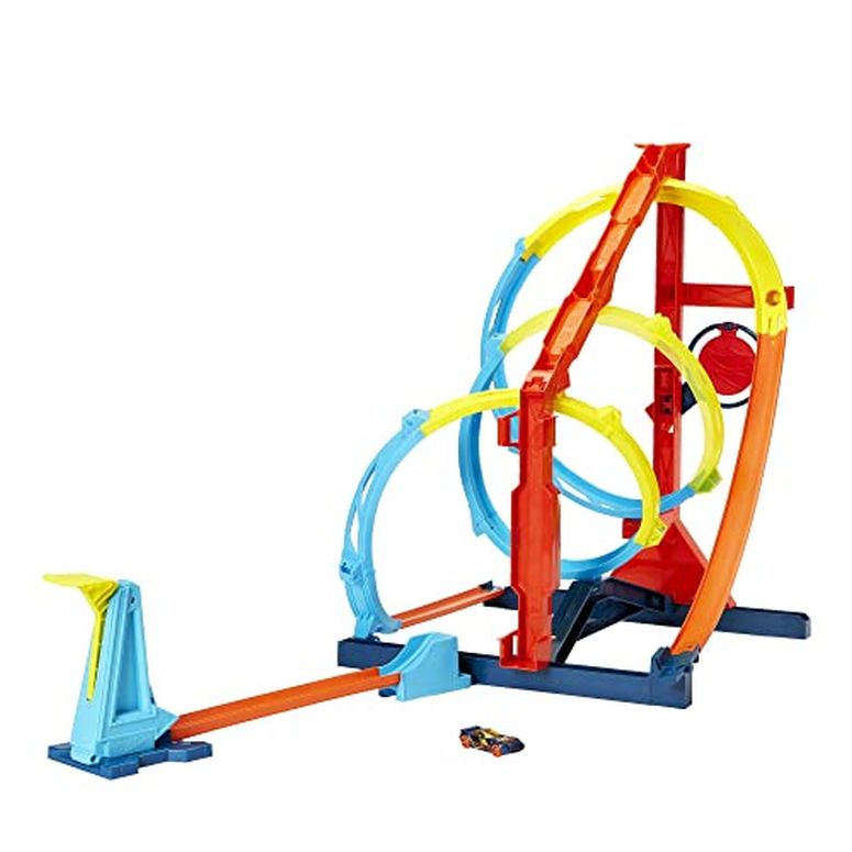 ホットウィール モンスタートラック ダウンヒルレース プレイセット ?Hot Wheels Track Set and 1:64 Scale Toy Car, Connects to Other Sets, Track Builder Unlimited Corkscrew Twist Kit ???? 【並行輸入品】