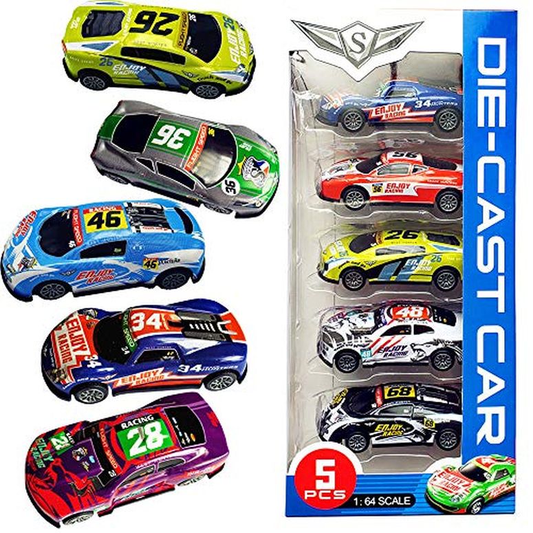 ホットウィール モンスタートラック ダウンヒルレース プレイセット Himeeu Pull Back Racing Cars Die cast Race Car Vehicles ,3 Inch Metal Friction Powered Car Toys for Toddlers, Set of 5 (Racing Cars) 【並行輸入品】