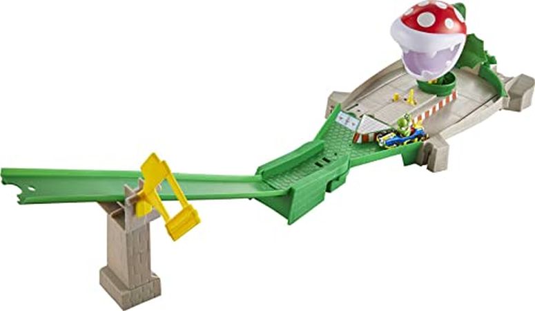 ホットウィール モンスタートラック ダウンヒルレース プレイセット Hot Wheels Mario Kart Piranha Plant Slide Track with Mario Kart 1:64 scale vehicles and nemesis from video game gift for kids 3 years and older 【並行輸入品】