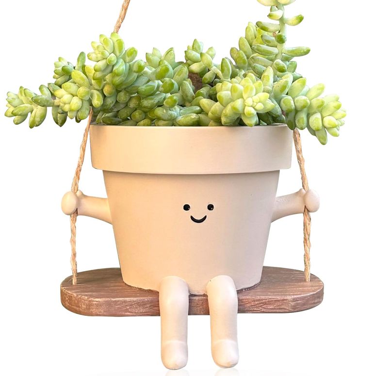 MJ-MARKET㤨֤襤 ˡ   ץ󥿡 ȭ ȭ Swing Face Planter Pot Hanging Cute Flower Head Planters - Unique Sitting Sway Pots Indoor Outdoor Plants Succulent Pot String of Pearls Plant Live Resin Flower Pots Gift Ideals fo ¹͢ʡۡפβǤʤ14,600ߤˤʤޤ