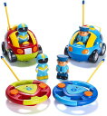リモコン カー ギフト RC おもちゃ 車 PREXTEX 2 Pack Cartoon Remote Control Cars - Police Car an...