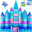 アナと雪の女王 アナ エルサ オラフ Frozen Toys for Girls Magnetic Tiles 102pcs with 2 Stairs 2 D...