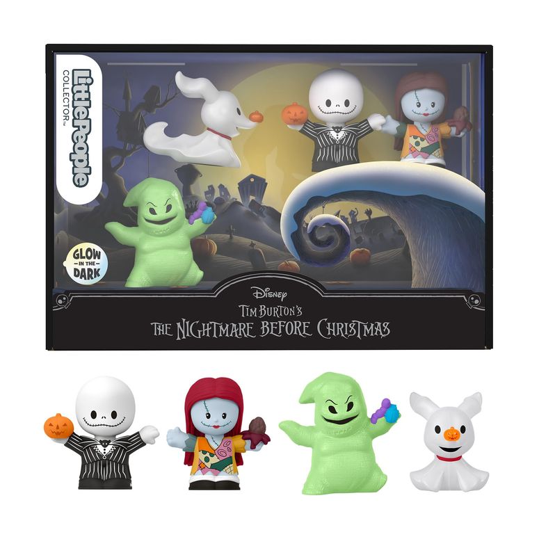 プリンセス シンデレラ ?Little People Collector Disney Tim Burton’s The Nightmare Before Christmas Special Edition Set for Adults & Fans, 4 Figures in Display Box 【並行輸入品】