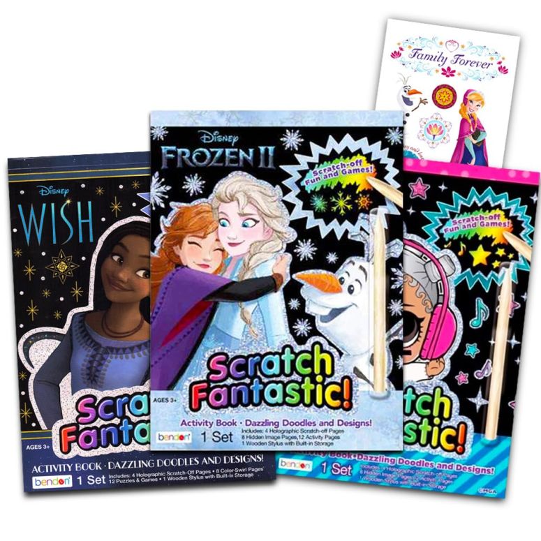 アナと雪の女王 アナ エルサ Disney Scratch Art for Girls Kids Toddlers - 3 Scratch Books for Kids Featuring Frozen, Shimmer and Shine and Vampirina with Frozen Stickers (Reveal Books for Kids) 【並行輸入品】