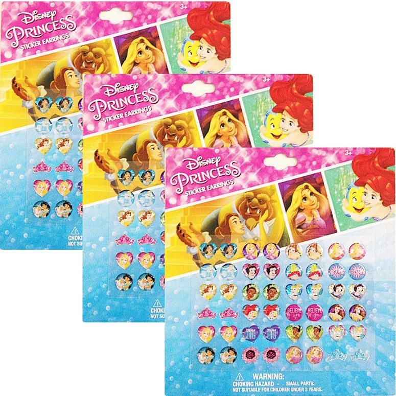 ディズニー プリンセス Disney Princess Disney Princess Kids 24-pair Sticker Earrings (Pack of 3) 【並行輸入品】