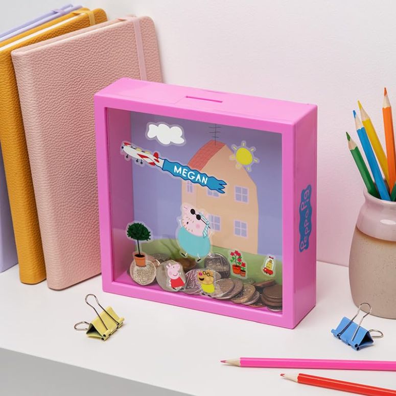ペパピッグ きんてれ Peppa Pig House Frame Money Box with Stickers - Officially Licensed Gift for Kids Bedroom Accessories & Decor | Paladone 【並行輸入品】