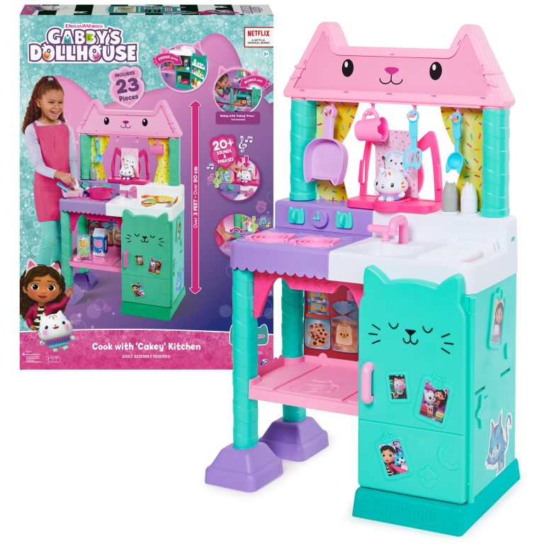 å ޤޤ  Gabbys Dollhouse, Cakey Kitchen Set for Kids with Play ...