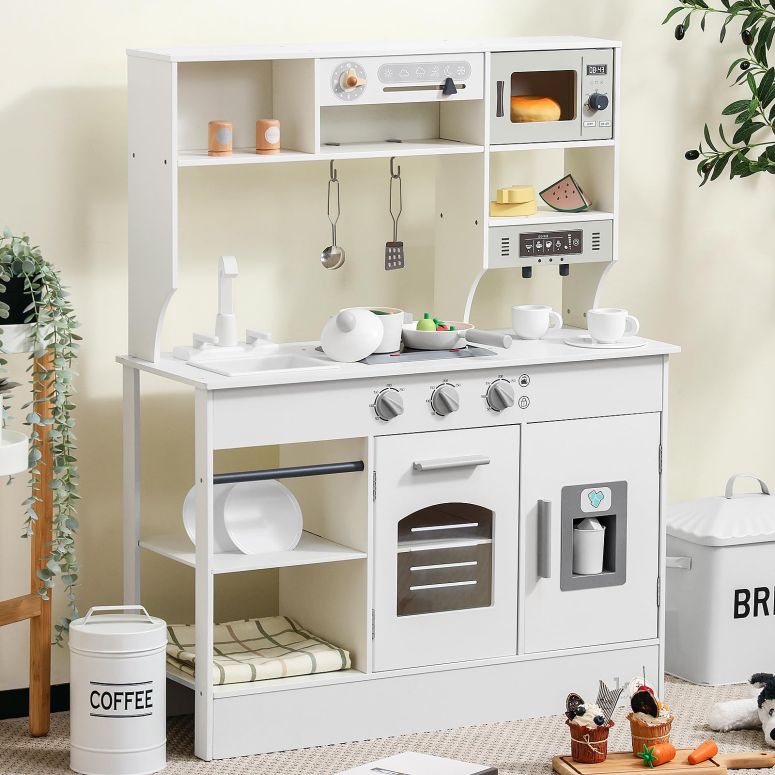 キッチン おままごと 台所 SainSmart Jr. Play Kitchen for Kids, Wooden Kitchen Playset with L...