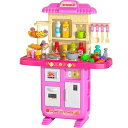 キッチン おままごと 台所 TEMI Pretend Food Kitchen Toys for Girls Age 3 4 5 6 7 8 - Kitchen Accessories Platset with Sound and Light, Cutting Food Toy, Pretend Play for Kids, Indoor Outdoor Cooking Set, Birthday Gifts 8-9 【並行輸入品】
