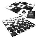 ゲーム パーティ 楽しめる SWOOC Games - 2-in-1 Premium Giant Checkers & Tic Tac Toe Game (4f...