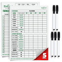 ゲーム パーティ 楽しめる SWOOC Games - 5 Big Dry Erase Yardzee & Farkle Score Cards with 5 Markers (11.5in x 8in) | Large Laminated Reusable Pads & Pens for Giant Dice Games | Jumbo Yardzee Score Card and Farkle Score Sheets 【並行輸入品】