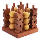 ゲーム パーティ 楽しめる Ajuny 3D Wooden Tic Tac Toe Board Game for Indoor, Outdoor, Travel Rustic Coffee Table Decor Games - Ideal Gift for All Ages Strategy 2 Players Night, Family Game 【並行輸入品】