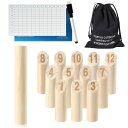 ゲーム パーティ 楽しめる SAMEBUTECO Wooden Throwing Game Numbered Block Toss Games with Scoreboard,Pen & Storage Bag,Wooden Bowling Game,Tailgating Lawn Beach Yard Game for Adults Family Team Playing 【並行輸入品】