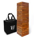 ゲーム パーティ 楽しめる Yard Games Large Jr. Tumbling Timbers Wood Stacking Party Tailgate Backyard Game Indoor Outdoor with Carrying Case for Kids Adults, 21 Inch, Stained 【並行輸入品】
