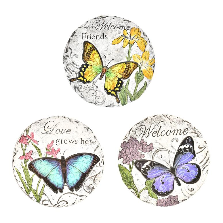 MJ-MARKET㤨     Sungmor 3PC Pretty Garden Stepping Stones, 9.8