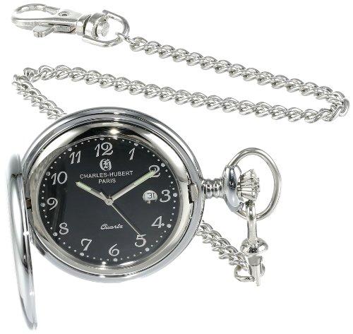 チャールズヒューバート Charles-Hubert, Paris 3599-B Stainless Steel Quartz Pocket Watchh ポケットチェーン ウォッチ メンズ レデ..