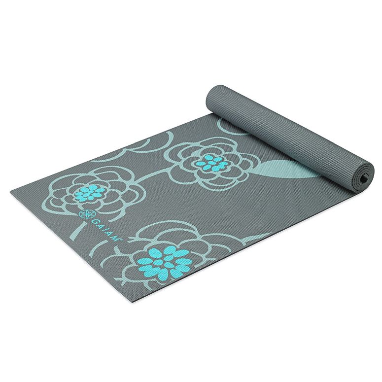 Gaiam ガイアム プリント ヨガ マット 5mm Icy Blossom レディース 海外ブランド ピラティス フィットネス 【並行輸入品】