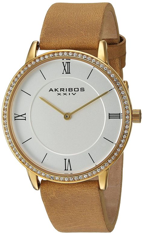アクリボス Akribos XXIV 女性用 腕時計 レディース ウォッチ ホワイト AK924BR 【並行輸入品】