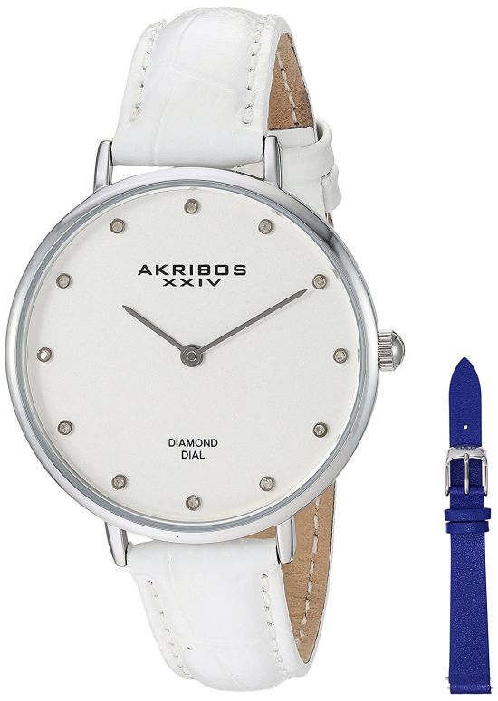 アクリボス Akribos XXIV 女性用 腕時計 レディース ウォッチ ホワイト AK933SS-BX 【並行輸入品】