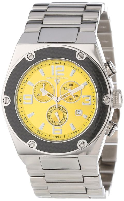 スイスレジェンド Swiss Legend 男性用 腕時計 メンズ ウォッチ クロノグラフ イエロー 40025-77 【並行輸入品】