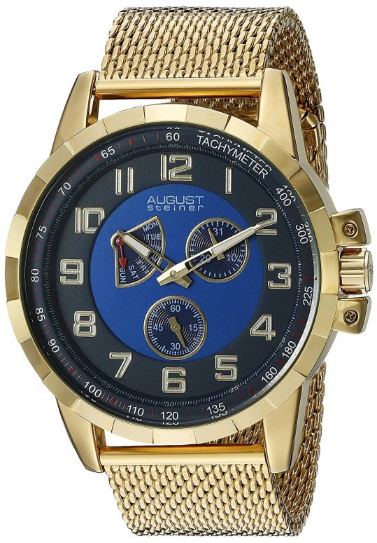 オーガストシュタイナ August Steiner 男性用 腕時計 メンズ ウォッチ ブルー AS8202YGBU 