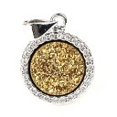 チャーム ブレスレット バングル用 ShinyJewelry シャイニージュエリー Round Agate Levelback Agate Quartz Pendant Gold Silver Plated Geode Druzy Gemstone Jewelry silver-plated-base-gold 【並行輸入品】