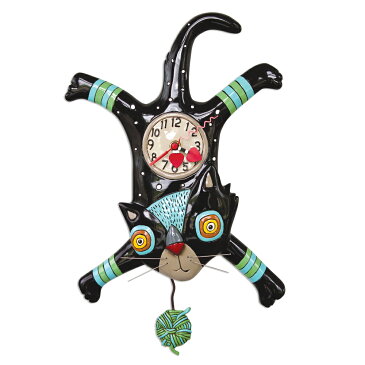 ネコ 猫 キャット アレン デザイン 振り子時計 Allen Designs Craft Attack Cat Pendulum Clock 掛け時計 P1852 ミシェルアレン ミシェル・アレン アレン・デザイン ALLEN DESIGNS 時計 送料無料 【並行輸入品】