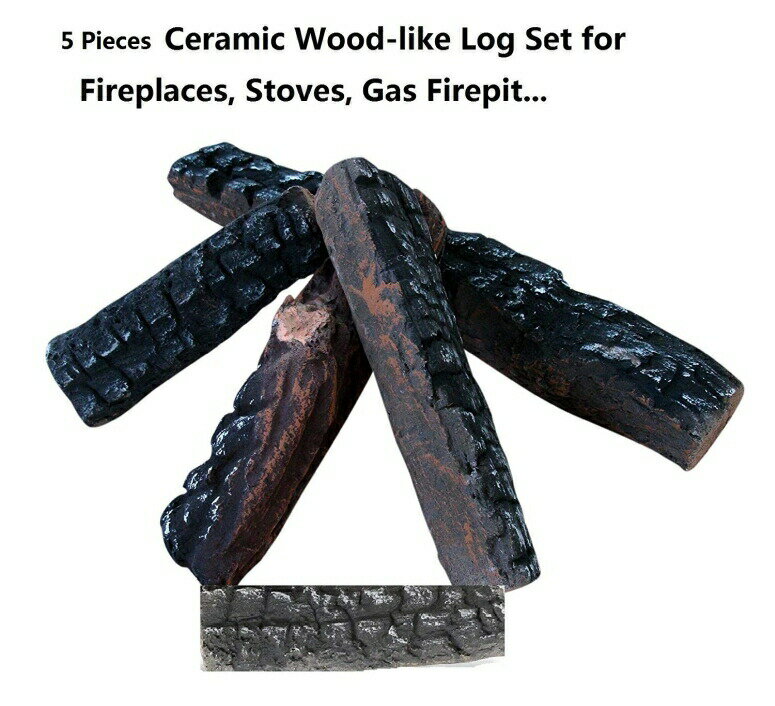 セラミックログ セット 暖炉用 5本セット エタノール暖炉用 5 Small Piece Set of Ceramic Wood Logs. All Types of Indoor, Gas Inserts, Ventless & Vent Free, Electric, or Outdoor Fireplaces & Fire Pits. Realistic Clean Burning Accessorie 【並行輸入品】