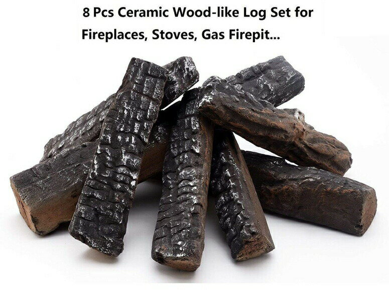 セラミックログ セット 暖炉用 Hmleaf 8 Small Pieces Set Wood-like Ceramic Fireplace Logs for Gas Ethanol,Fireplaces, Stoves, FirepitsHmleaf 8 Small Pieces Set Wood-like Ceramic Fireplace Logs for Gas Ethanol,Fireplaces, Stoves, Fire 【並行輸入品】