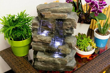 卓上 噴水 滝のオブジェ テーブルトップファウンテン インテリア噴水 Alpine WIN220 Waterfall Tabletop Fountain with White LED Light, Grey, 13 Inch TallAlpine WIN220 Waterfall Tabletop Fountain with White LED Light, Grey, 13 Inch Tall