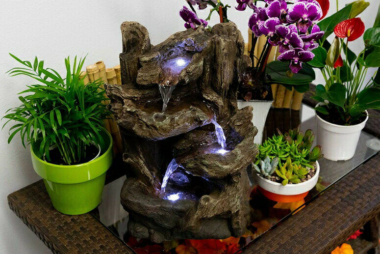 卓上噴水滝のオブジェテーブルトップファウンテンインテリア噴水AlpineWIN794SFiveTierRainforestTabletopFountainwithLEDLights,14InchTallAlpineWIN794SFiveTierRainforestTabletopFountainwithLEDLights,14InchTall