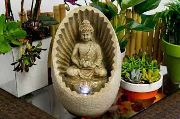 卓上 噴水 滝のオブジェ テーブルトップファウンテン インテリア噴水 Alpine WIN322 Buddha Tabletop Fountain with LED LightAlpine WIN322 Buddha Tabletop Fountain with LED Light