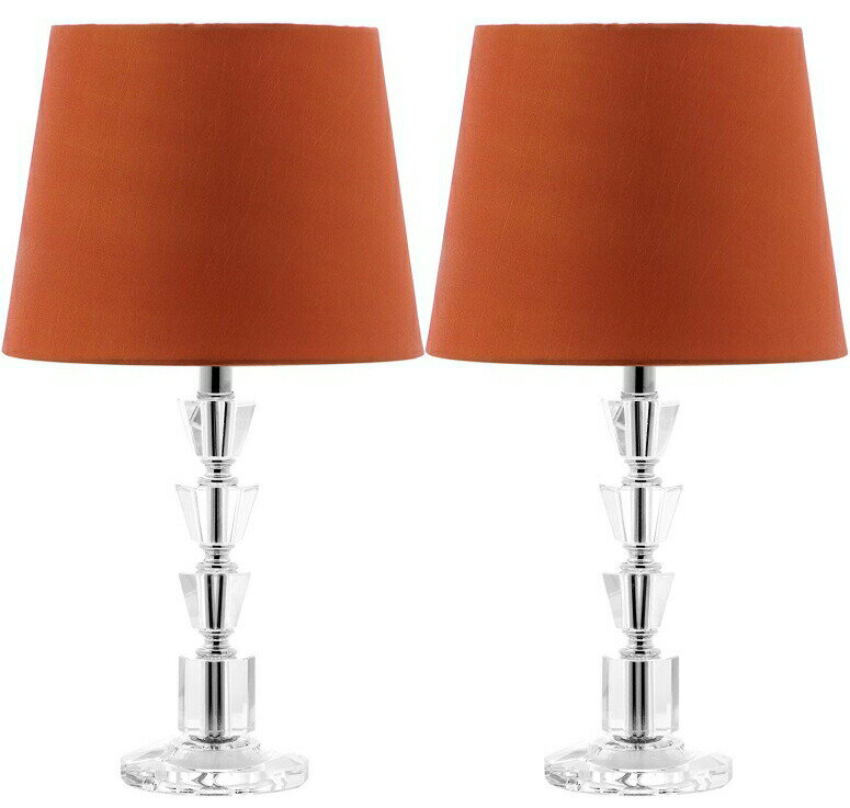 サファヴィヤ safavieh テーブルランプ サファビヤ サファヴィア Safavieh Lighting Collection Harlow Clear and Orange Tiered Crystal Orb 16-inch Table Lamp (Set of 2) 