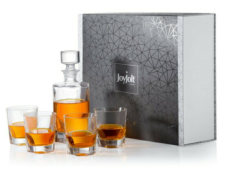 Joyjolt クリスタル グラスセット ジョイジョルト デカンタ デキャンタ JoyJolt Carina 5 Piece Whiskey Decanter And Glass Set, 100% Lead-Free Crystal Bar Set Prefer For Scotch, Liquor, Bourbon Comes with A Whisky Decanter Sets And 4 Old 【並行輸入品】