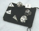 多面体ダイスセット ウォーゲーム TRPG テーブルトーク DND に Set of 7 Polyhedral Metal Dice with Bag (16mm, Silver Color) 【並行輸入品】