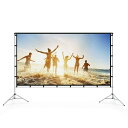 ポータブル プロジェクタースクリーン 折りたたみ持ち運び可能 折り畳み Vamvo Outdoor Indoor Projector Screen with Stand Foldable Portable Movie Screen 80 Inch (16:9) Full-Set Bag for Home Theater Camping and Recreational Events (80 i 