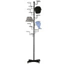 帽子スタンド キャップ ラック ハット ディスプレイ Modern Black Metal Freestanding Customizable Retail Hat Rack/Wig Display Stand w/ 20 Circular Hat Hooks 【並行輸入品】